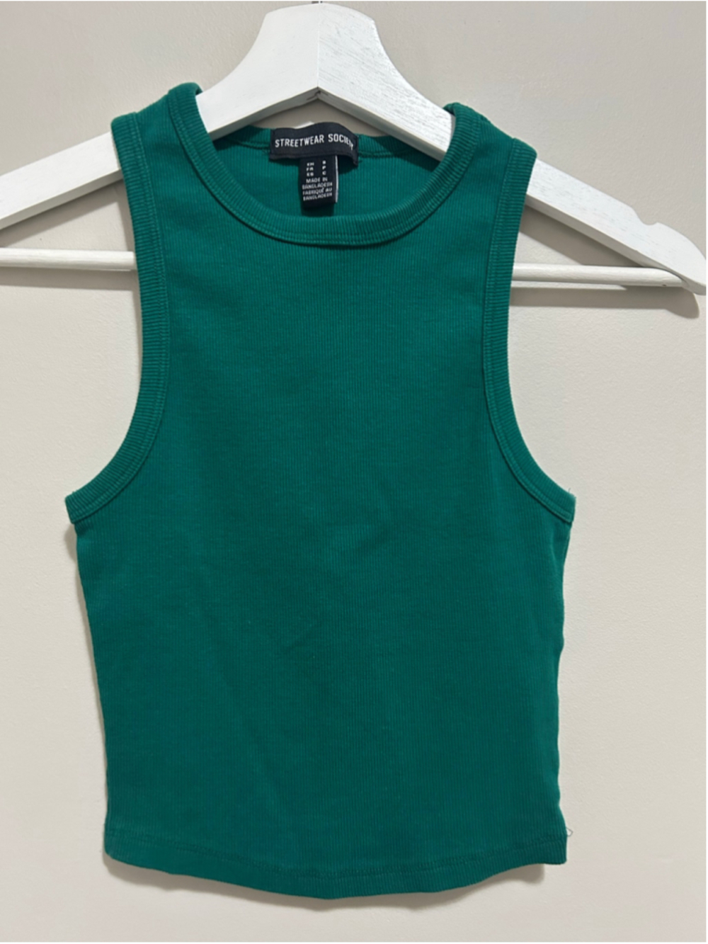 🔥4 for $25 Women's Streetwear Society Ribbed Tank Top Green Size S